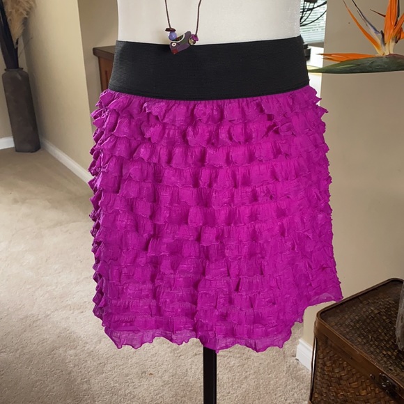 Free People Magenta Ruffle Mini - Picture 2 of 8